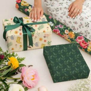 Eleganter blühender botanischer Garten Girly Geschenkpapier Set