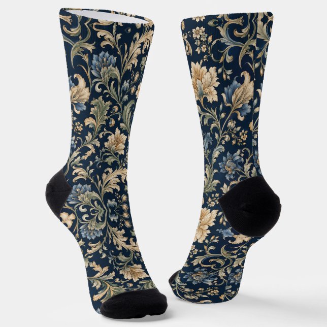 Eleganter blühender botanischer Schwung Socken (Gewinkelt)