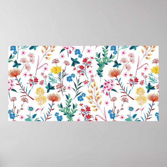 Eleganter blühender Garten mit Blumen in kleiner H Poster (Vorne)