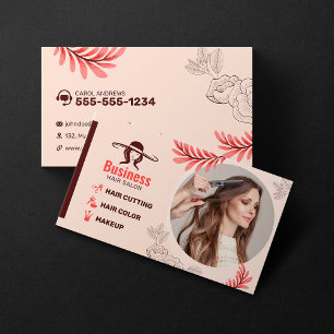 Eleganter Blumen-Frisiersalon Friseur Make-up-Küns Visitenkarte