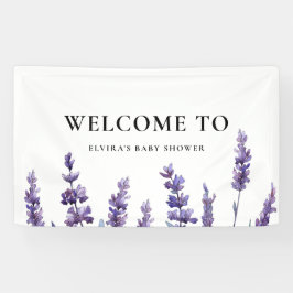 Eleganter Blumen-Lavendel Baby-Dusche Begrüßung Banner