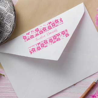 Eleganter Blumen Namensstempel Permastempel