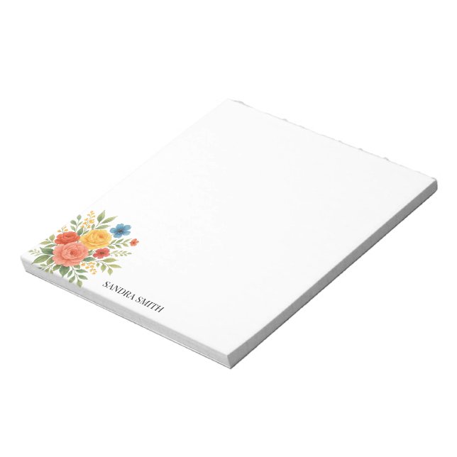 Eleganter Blumen Notizblock (Rotiert)