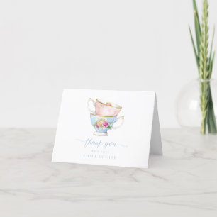 Eleganter Blumen-Tee Braut-Brunch Dankeskarte