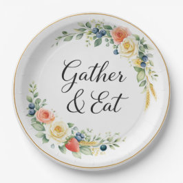 Eleganter Blumen-Tellerservice 'Gather & Eat' Pappteller