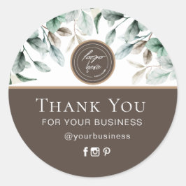 Eleganter Blumenaufkleber in Aquarellfarben Runder Aufkleber