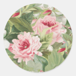 Eleganter Blumenaufkleber Vintage Rose Runder Aufkleber