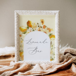 Eleganter Blumenbogen Lemonade Bar Poster