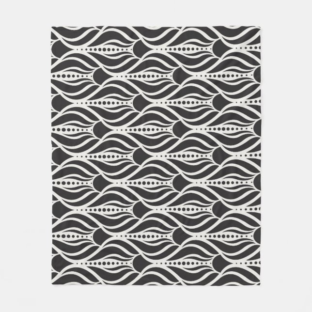 Eleganter Blumendampfer, nahtloser Jugendstil-Patt Fleecedecke (Vorderseite)