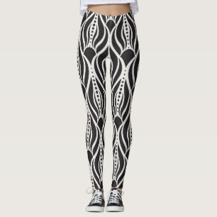 Eleganter Blumendampfer, nahtloser Jugendstil-Patt Leggings