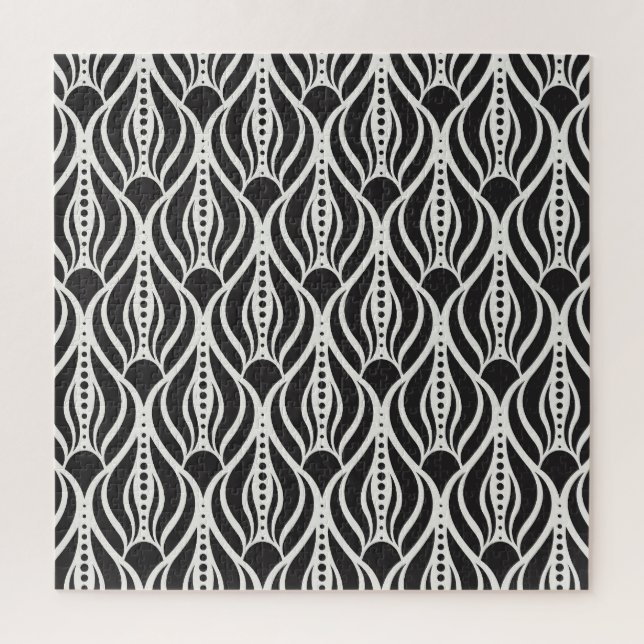 Eleganter Blumendampfer, nahtloser Jugendstil-Patt Puzzle (Vertikal)