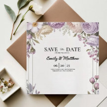 Eleganter Blumendesigner Save the Date