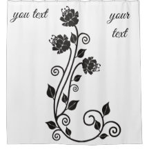 "Eleganter Blumenduschvorhang mit individuellem Te