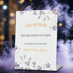 Eleganter Blumenempfang "Cigar Bar" Sockelschild