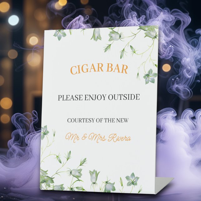Eleganter Blumenempfang "Cigar Bar" Sockelschild (Von Creator hochgeladen)