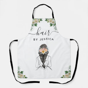 Eleganter Blumengarten Braid Hair Salon Schürze