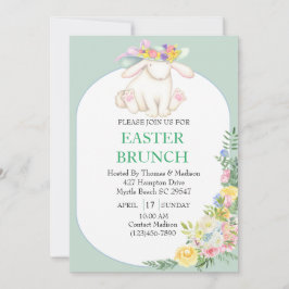Eleganter Blumengarten Grüne Osterfeier Einladung