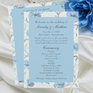 Eleganter Blumengarten Hochzeit Programm