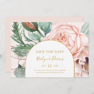 Eleganter Blumengarten Horizontal pastel Save The Date