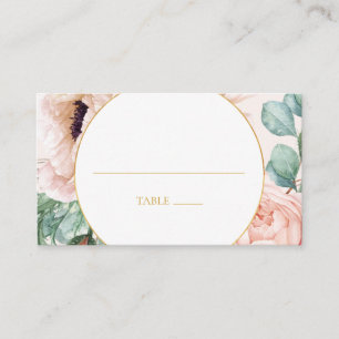 Eleganter Blumengarten   Pastel Flat Wedding Platzkarte