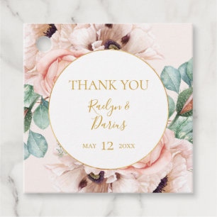 Eleganter Blumengarten   Pastel Vielen Dank Geschenkanhänger
