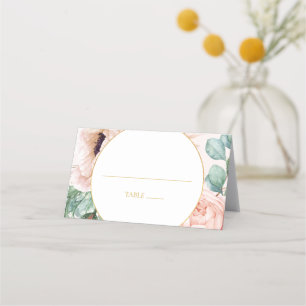 Eleganter Blumengarten Pastell geklappt Platzkarte