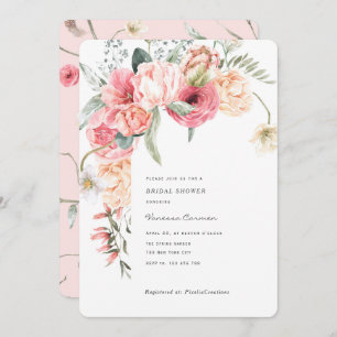 Eleganter Blumengarten Romantische Wasserfarbe Einladung