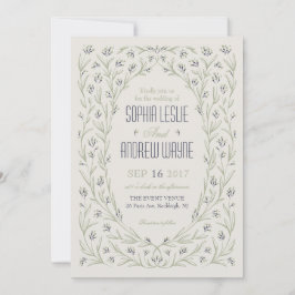 Eleganter Blumengarten Rustikale Hochzeit Einladung