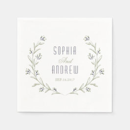 Eleganter Blumengarten rustikale Hochzeitsmonogram Serviette