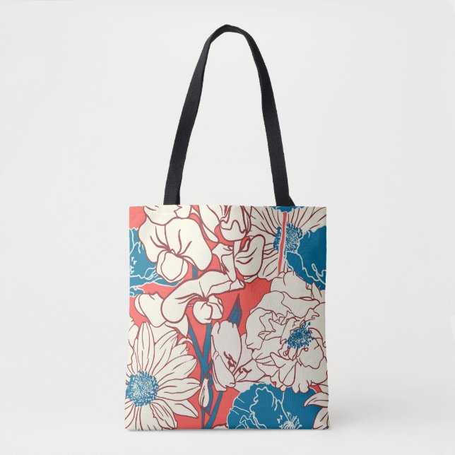 Eleganter Blumengarten: Vintages Nahtloses Design (Vorderseite)