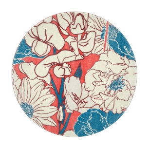 Eleganter Blumengarten: Vintages Nahtloses Design Schneidebrett