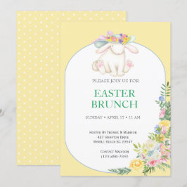 Eleganter, blumengelber Osterbrunch Einladung