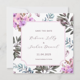 Eleganter, blumengeschmückter Save the Date Solomo Einladung
