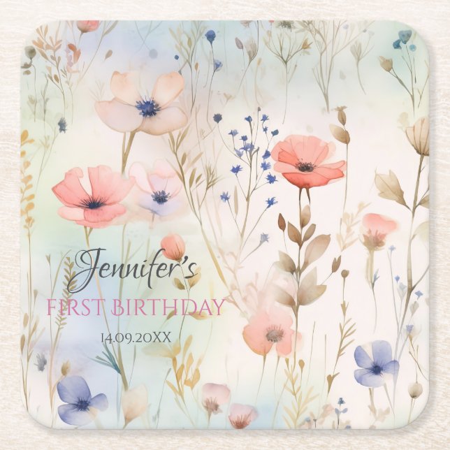 Eleganter Blumenhain Party Untersetzer (Vorderseite)
