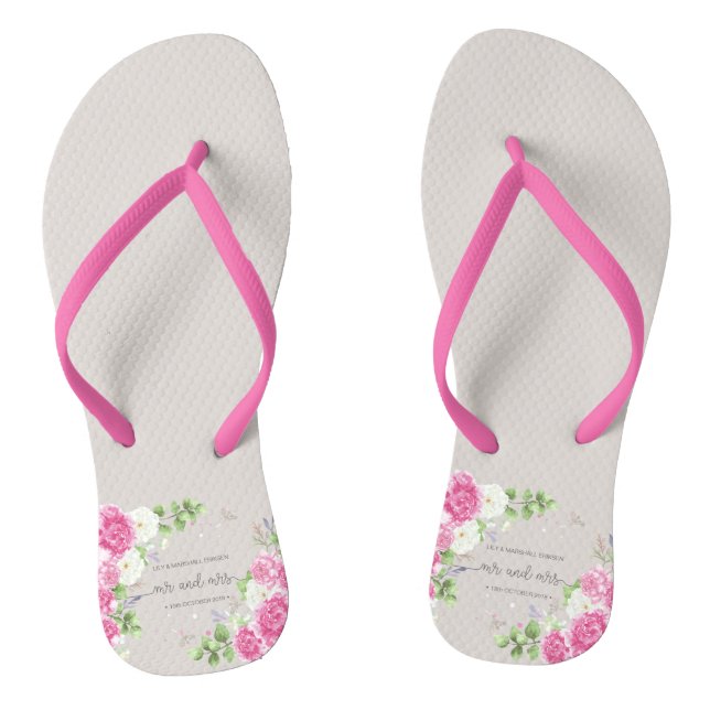 Eleganter Blumenherr u. Frau Wedding | drehen Flip Flops (Fußbett)