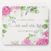 Eleganter Blumenherr u. Frau Wedding | Mousepad