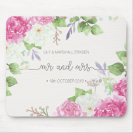 Eleganter Blumenherr u. Frau Wedding | Mousepad