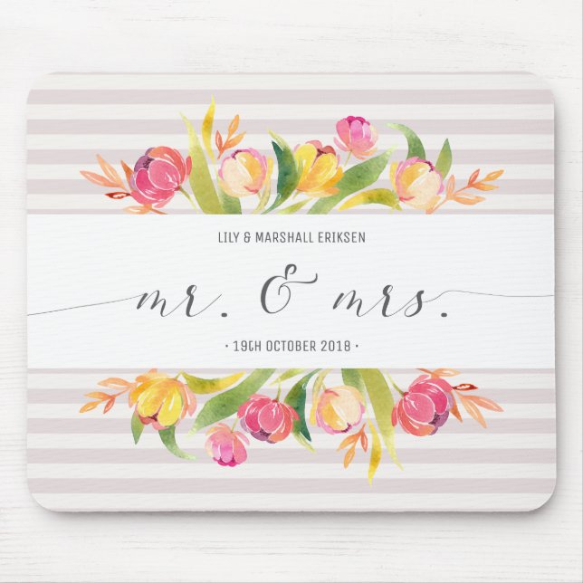 Eleganter Blumenherr u. Frau Wedding | Mousepad (Vorne)