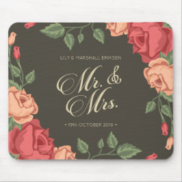 Eleganter Blumenherr u. Frau Wedding | Mousepad