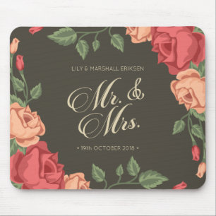 Eleganter Blumenherr u. Frau Wedding Mousepad