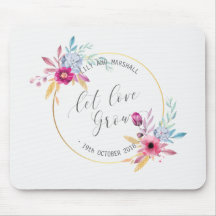 Eleganter Blumenherr u. Frau Wedding | Mousepad