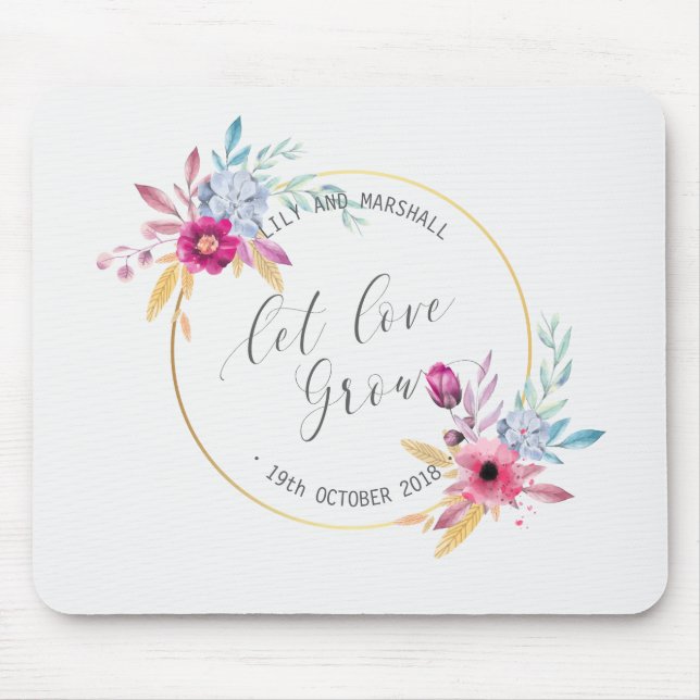 Eleganter Blumenherr u. Frau Wedding | Mousepad (Vorne)