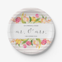 Eleganter Blumenherr-u. Frau-Wedding | Pappteller