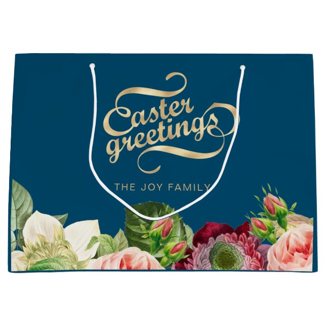 Eleganter Blumenkorb Große Geschenktasche Geschenktüte (Vorderseite)