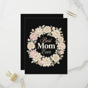 Eleganter Blumenkranz Beste Mutter Aller Zeiten Einladungspostkarte