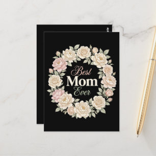 Eleganter Blumenkranz Beste Mutter Aller Zeiten Postkarte