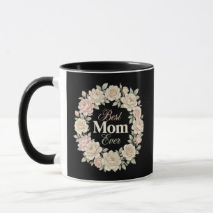 Eleganter Blumenkranz Beste Mutter Aller Zeiten Tasse