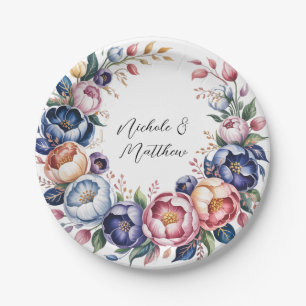Eleganter Blumenkranz für Hochzeiten Pappteller