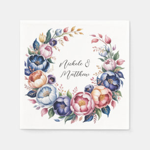 Eleganter Blumenkranz für Hochzeiten Serviette