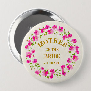Eleganter Blumenkranz in Rosa für die Mutter der B Button
